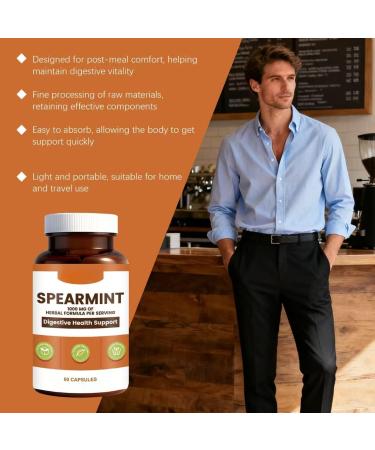 Spearmint 1000 mg 60 pieces for digestive and respiratory support Vegan NonGMO3PCS - Buy Online on GoSupps.com