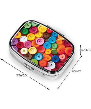 Colorful 2 Compartment Pill Case | Cute Travel Pill Organizer | Small Pill Box for Pocket & Purse | Perfect Travel Gifts - Buy Online on GoSupps.com