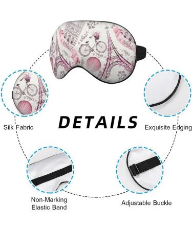 Paris Symbols Sleep Mask - Pink Light Blocking Adjustable Eye Mask for Women | Perfect for Travel & Deep Rest - Buy Online on GoSupps.com
