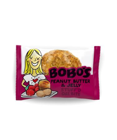 Bobo's Oat Stuff'd Bites (Peanut Butter & Jelly, 30 Pack Box of 1.3 oz Bites) Gluten Free Whole Grain Rolled Oat Snack- Great Tasting Vegan On-The-Go Snack, Made in the USA