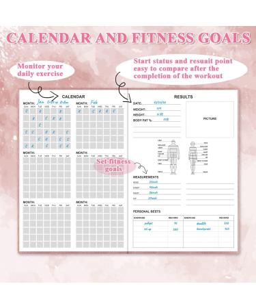 Fitness Planner: A5 Hardcover Workout Journal for Women & Men - Track Weight Loss, Gym Progress & Daily Health - Rose - Buy Online on GoSupps.com