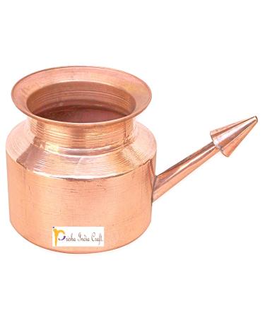 Prisha India Craft Copper Neti Pot for Sinus Irrigation (Gold)