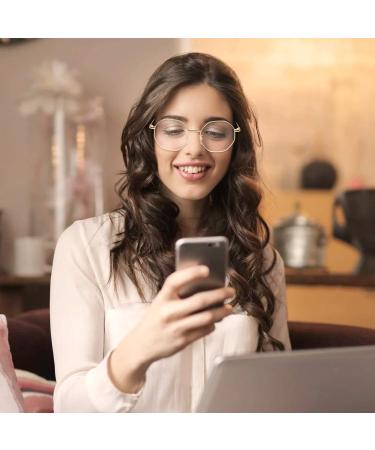 Sangaime Blue Light Filter Glasses for Women - Stylish Gold Frame Polygon Design | Blocks Blue Light from PC - Buy Online on GoSupps.com
