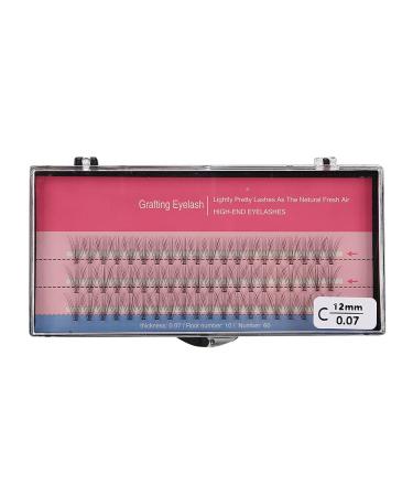 Professional soft eyelashes for eyelash extensions natural appearance individual eyelashes 10 pieces per bundle 0.07 C. (C-0.07-12 mm)