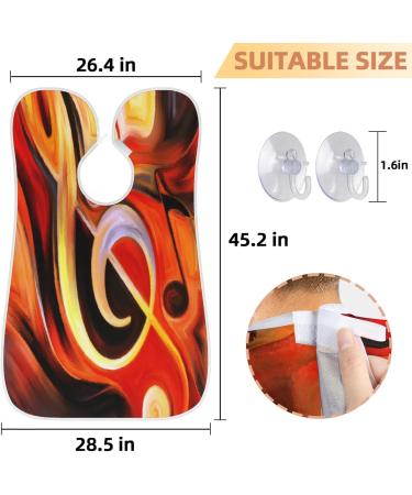 Beard Bib Apron for Men | Non-Stick Waterproof Hair Catcher & Grooming Cape | Abstract Art Music Note Design - Buy Online on GoSupps.com