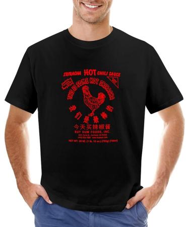 BsLongYXJ Sriracha Hot Sauce T-Shirt Mens Chilli BBQ Adults Food Fat Funny Chef Top - Buy Online on GoSupps.com