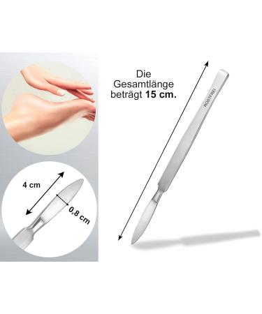 Stainless Steel Corneal Scale Remover & Foot Care Spatula - Gentle Pedicure Tool with Case | 15 cm (Model 4) - Buy Online on GoSupps.com