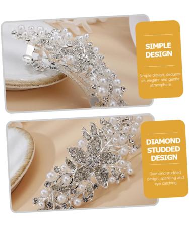 Angoily Rhinestone Hair Clip Girl Hair Clips Pearl Hair Barrettes Rhinestone Hairpin Girl Headdress Crystal Hair Pin Pearl Hair Pin Headdress Accessories Abs Grace 's - Buy Online on GoSupps.com