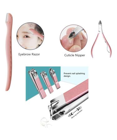 Aoyuele 18 in 1 Manicure Set: Stainless Steel Professional Grooming Kit for Pedicure and Nail Care - Rose Gold - Buy Online on GoSupps.com