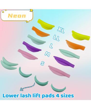 Eyelash Perm Pads - Reusable Silicone Lash Lift Rods in 5 Sizes - Perfect for All Eyelash Lengths (Neon - Buy Online on GoSupps.com