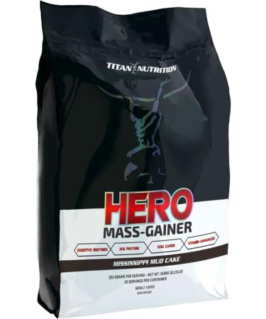 Titan Nutrition Hero Mass-Gainer - High Protein 30G Whey Protein Powder with Vitamin A Vitamin C Complex Carbs for Muscle Growth & Gains (Mississippi Mud Cake)