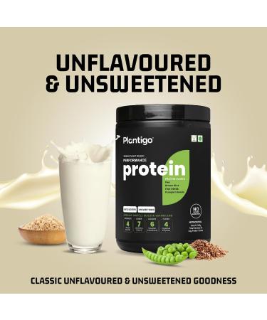 Plan-tigo Clean Plant Protein Powder | No Preservatives | No Banned Substances | Super Protein Blend - Pea Brown Rice Flax |21SuperFoods| Vegan Protein For Men Women (Unsweetened Unflavored - 1kg) - Buy Online on GoSupps.com