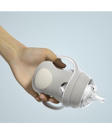 Gulicola Natural Glass Baby Bottle with Protective Silicone Sleeve  Varibale Flow Nipple  Wide Neck  7 oz  White - Buy Online on GoSupps.com