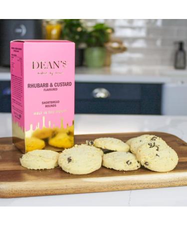 Deans Scottish Butter Shortbread Biscuits - 150g Luxury Gift Box - Rhubarb & Custard Flavor - Buy Online on GoSupps.com