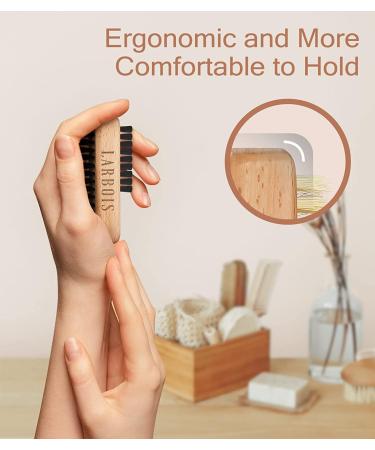 Wooden Nail Brush Set - 2Pcs Double Sided Hand and Nail Cleaning Brush - Eco Friendly Fingernail Brush for Home, Garden, and Salon Use - Bench Wood, Black Color - Buy Online on GoSupps.com