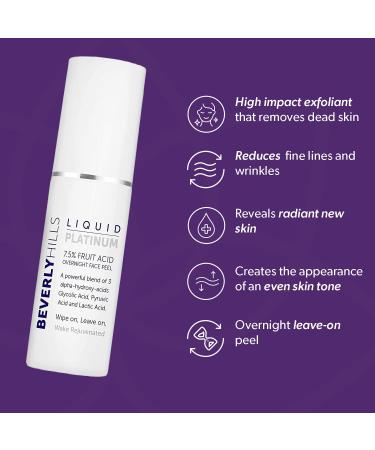 Beverly Hills 7.5% Glycolic Acid Peel with Lactic & Pyruvic Acid - Anti Aging Face Exfoliator | Fine Lines & Wrinkles Treatment | 50mL - Made in USA - Buy Online on GoSupps.com