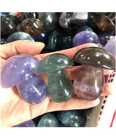 Natural Fluorite Quartz Gem Crystal Mushroom Polished Raw Stones Home Decoration Reki Gifts HOMEZHOU - Buy Online on GoSupps.com