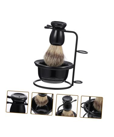 Minkissy Men's Razor Set - 4 Metal Shaving Organizers Shaving Brush & Bowl Holder Black - Perfect for Grooming & Shaving Essentials - Buy Online on GoSupps.com