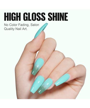 Tomicca UV Nail Polish Set - 6 Colors Blue Green Glitter | Non-Toxic & Durable Christmas Gift for DIY Nail Art | Autumn Gel Polish for Home & Salon | 8ml A101092 - Buy Online on GoSupps.com