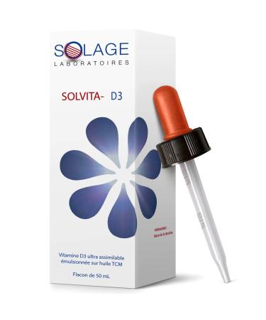 Vitamin D3 Liquid High Absorption – Cure 160 Days at 2000 IU – 50 ml Cholecalciferol and Coconut Oil with Pipette – Children and Adults – Laboratoire Français Solage