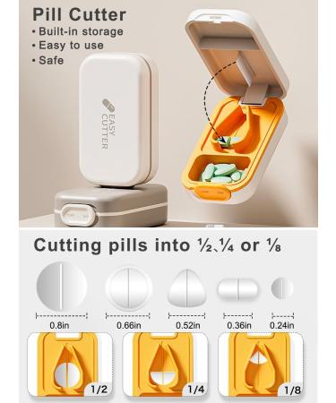 Small Pill Cutter Splitter for Tiny Pills | Safe & Easy Open Close | Professional White Orange - Buy Online on GoSupps.com