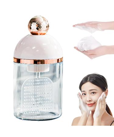 Electric Foam Maker for Face Wash Electric Facial Cleanser Foam Cup Portable Bubble Maker 20s Quickly Foaming Electric Rich Foam Bottle Deep Skincare Cleaner Tool for Home & Travel (Pink)