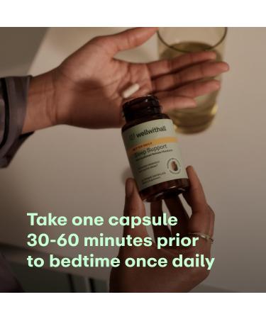 WellWithAll Sleep Support with Sustained-Release Melatonin | Includes L-Theanine and Ashwagandha | Promotes Relaxation and Sleep Quality | Supports Stress Management | Use Before Bedtime | 30 Capsules - Buy Online on GoSupps.com