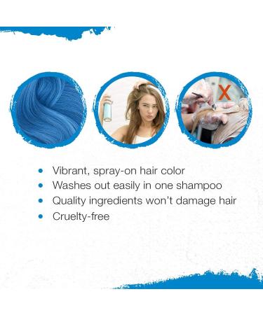 Punky Temporary Hair Color Spray in Bengal Blue - Non-Sticky, Non-Damaging Travel Size Dye for Instant Vivid Color - 3.5 oz - Buy Online on GoSupps.com