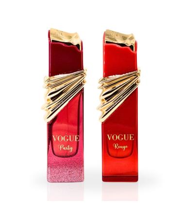 Maison Alhambra Vogue Party & Vogue Rouge EDP Sprays 100ML (3.4 OZ) Long Lasting Floral Sweet Inviting Fragrances. (DYNAMIC BUNDLE) Fruity Floral Vanilla Woody - Buy Online on GoSupps.com