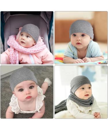 Aolso Newborn Baby Hats Mittens Set - 2pc Caps & 2 Pairs Gloves for 0-6 Months Grey - Buy Online on GoSupps.com