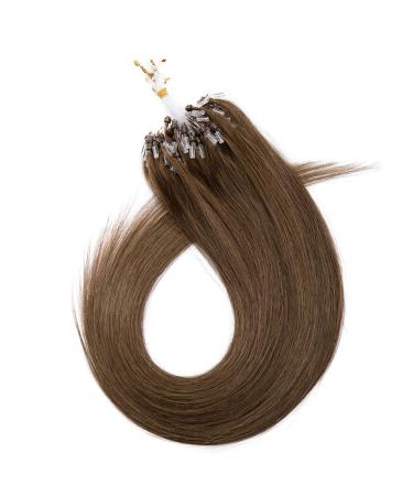 Silk-Co Real Hair Microring Extensions - 0.5g Micro Loop 100 Strands 7A Human Hair 40cm Light Brown - Smooth & Soft - Buy Online on GoSupps.com