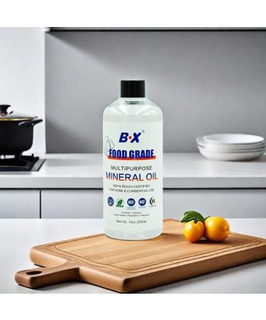 Food Grade Mineral Oil 12oz for Wood Cutting Boards - Includes Applicator & Buffing Pad - Clean & Protect Your Kitchen Essentials - Buy Online on GoSupps.com