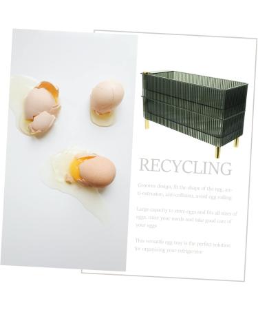 LABRIMP Box Camping Fridge Plastic Tray Egg Drawer for Refrigerator Egg Organizer Multi-layer Egg re-usable Green 26.5X16X10CM - Buy Online on GoSupps.com