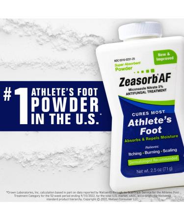 Zeasorb Athlete's Foot Powder 2.5 oz - Super Absorbent Itch Relief - Buy Online on GoSupps.com