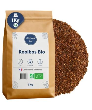 Rooibos Nature Bio - Infusion Vegan en Vrac 100% Naturel Sans OGM - Agriculture Biologique - Conditionn en France - Sachet 1 kg (500 Tasses)