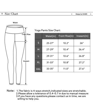 OUGES Women's High Waist Sports Leggings - Opaque Yoga Pants with Pockets | Black Gym Wear for Fitness & Exercise - Buy Online on GoSupps.com