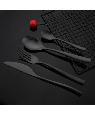 Flatware Sets Matte Black Flatware Tableware Cutlery Set 18/10 Stainless Steel Dinnerware Kitchen Fork Spoon Knife Silverware Set (Color : Auburn) - Buy Online on GoSupps.com