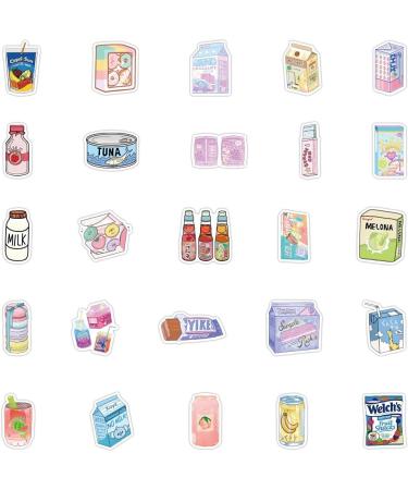 Cute Food and Drink Stickers - 100pcs Kawaii Korean Stickers for Water Bottles, Laptop, Scrapbook, Daily Planner - Ideal for Kids, Teens, Boys, Girls, and Adults - Buy Online on GoSupps.com