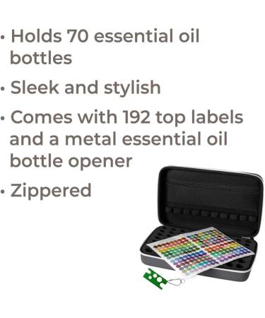 Plant Therapy Essential Oil Storage Case for 70 Bottles - Gray/Dark Gray | Includes Top Labels and Bottle Opener - Buy Online on GoSupps.com