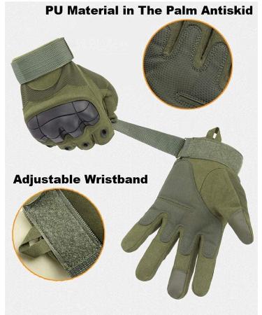KONCEPPT Tactical Army Military Gloves - Green Large | Touch Screen, Breathable, Wear-Resistant with Hard Knuckle Protection - Buy Online on GoSupps.com