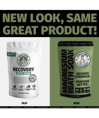 Coach Soak Recovery Bath: Natural Magnesium Flakes with 21 Minerals, Essential Oils, and Dead Sea Salts - Eucalyptus Tea Tree Blend for Post Workout Rejuvenation - Buy Online on GoSupps.com