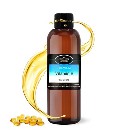 Vitamin E Oil 100% Pure Natural Vitamin E Oil Vitamin E Oil For Skin Scars Hair & Face Scalp Nails Moisturising & Hydrating Carrier Oils Vegan Cruelty Free Hexane Free No GMO - 10ml 10 ml (Pack of 1)