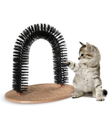 Cat Arch Self Groomer Massager Groom Toy Dog Brushes Pet Puppy Cat Scratcher Toys Fur Grooming Cat Toy Brush Controls Shedding with Scratch Pad and Catnip Interactive Kitten Toys - Buy Online on GoSupps.com