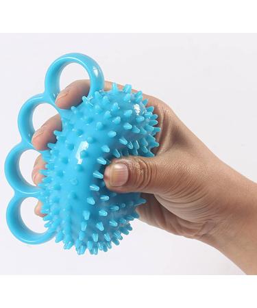 Hand Grip Strengthener Finger Exerciser Training Ball for Patient Recovery Elderly Stroke Arthritis Physical Therapy Anxiety Stress Relief Pressure Squeeze for Yoga Athletes Musicians Muscles Massage Blue
