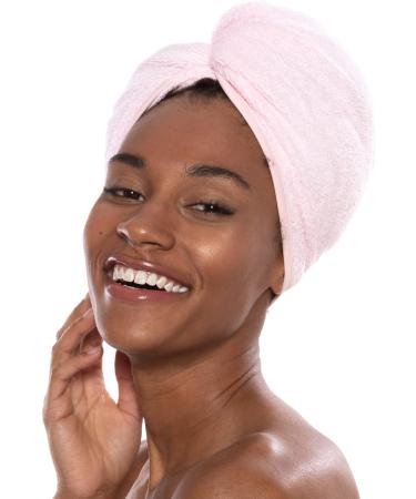 Women's Bamboo Towel Set - Hair Drying Towels & Cotton Hair Wraps - One Size Barely Pink/Rose Red - 2 Pack - Buy Online on GoSupps.com