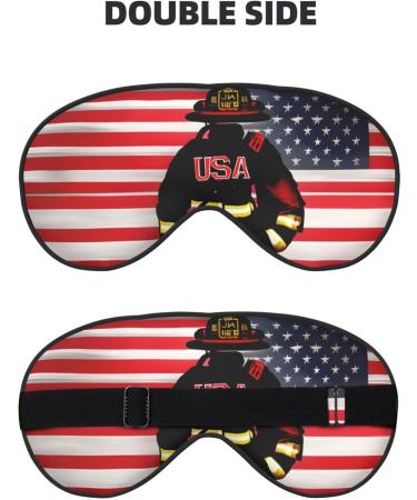 Buy Red Stripe Firefighter USA Flag Print Sleep Eye Mask - Soft Eye Cover for Travel & Naps | Perfect Gift for Men & Women - Buy Online on GoSupps.com