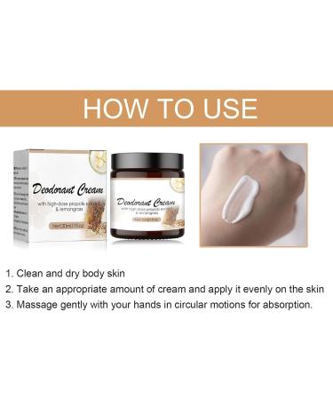 IFFANY Propolis Lemongrass Deodorant Cream Underarm Deodorant Cream Aluminum Free Deodorant Cream for Ingrown Hairs After Shaving - Buy Online on GoSupps.com