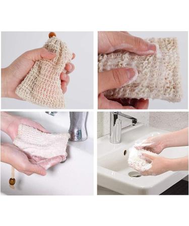 Sisal Soap Bag (5-Pack) Ideal for Body Scrub Save Soaps Natural Fiber Soap Bags for Foaming and Drying Organic Soap Bag With Pouch Holder for Shower Bath - Buy Online on GoSupps.com