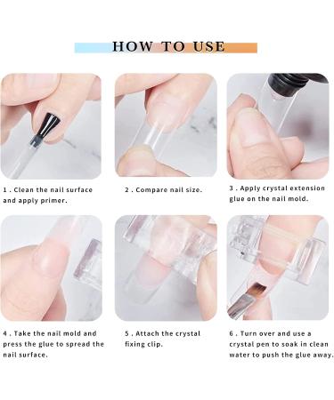 MaikcQ Nail Extension Tool Kit - 120pcs Dual Forms Nails Molds with 10Pcs Transparent Nail Tips Clip for DIY Manicure - Buy Online on GoSupps.com