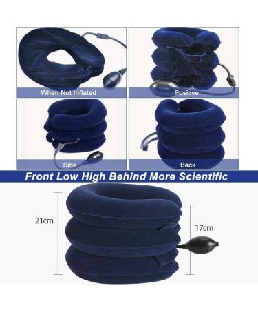 Cervical Neck Traction Device - Neck Support & Pain Relief for Cervical Spine - Adjustable Neck Pull Bandage - Blue - Buy Online on GoSupps.com